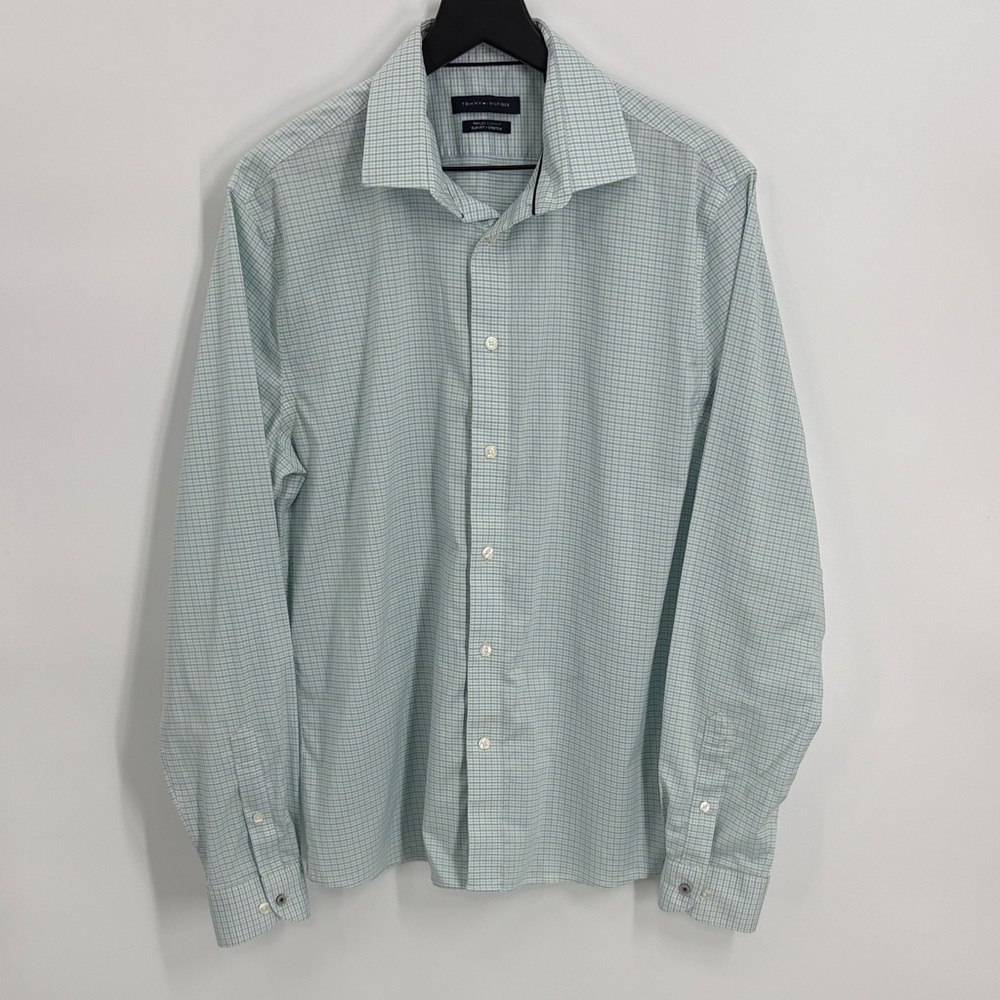 Tommy Hilfiger Slim Fit Button Front Long Sleeve Shirt - Size 16 1/2